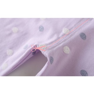 Bộ cotton bé gái màu tím chấm bi