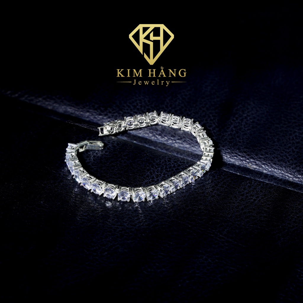Lắc Tay BẠC Full Đá Tennis Tròn Tinh Tế Sang Trọng