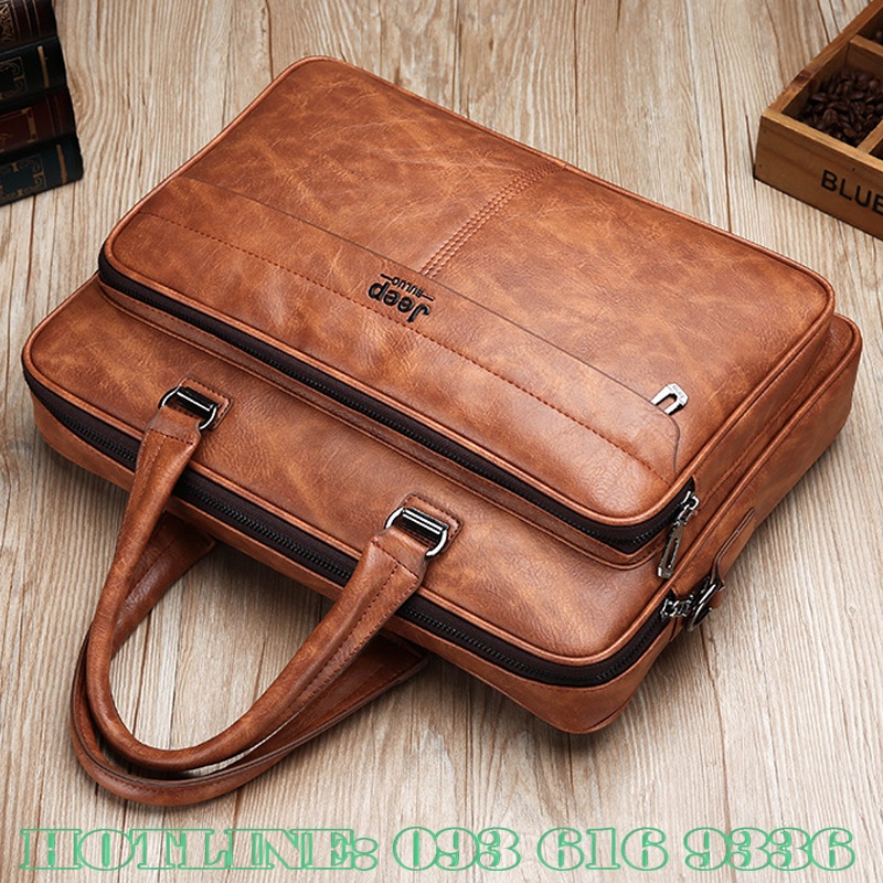 Cặp da công sở 🌟𝐅𝐑𝐄𝐄 𝐒𝐇𝐈𝐏🌟 Cặp da nam nữ JEEP thời trang phong cách - slc.vn