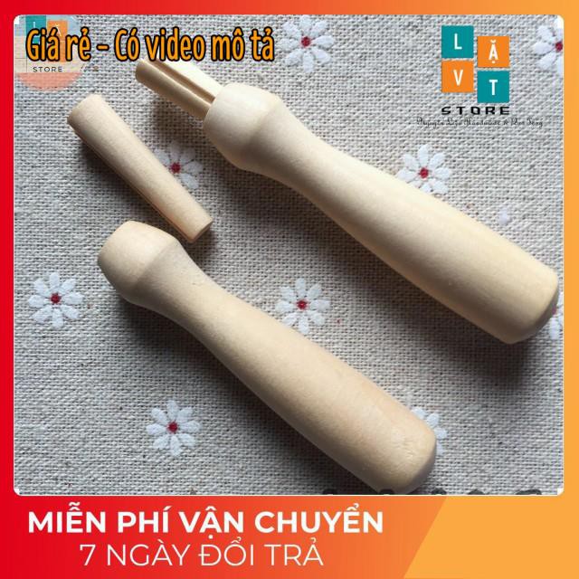 Bút gỗ giữ kim chọc dài 10 cm, đã có 1 kim kèo theo - Needle felting pen tools