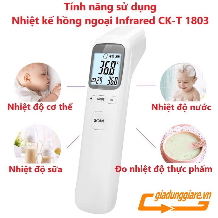 NHIỆT KẾ điện tử hồng ngoại INFRARED THERMOMETER CK-T1803 - Đo nhiệt độ cơ thể, nhiệt độ sữa, thực phẩm...nhanh tiện lợi