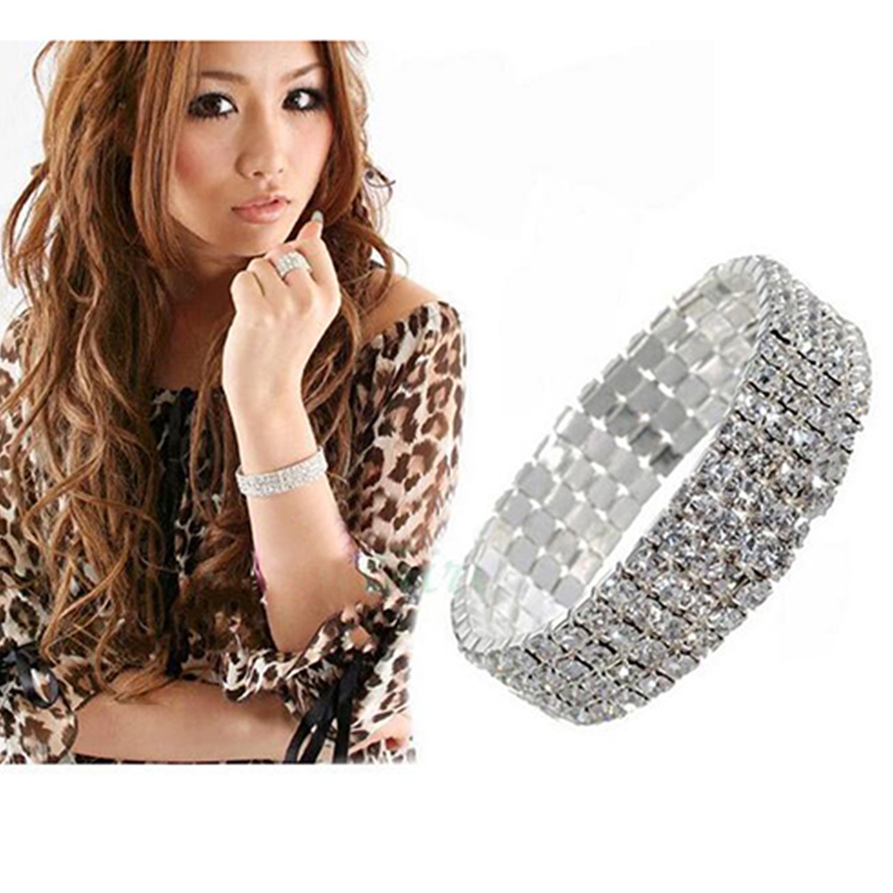 Vòng Tay Co Giãn Đính Đá Pha Lê Nhân Tạo