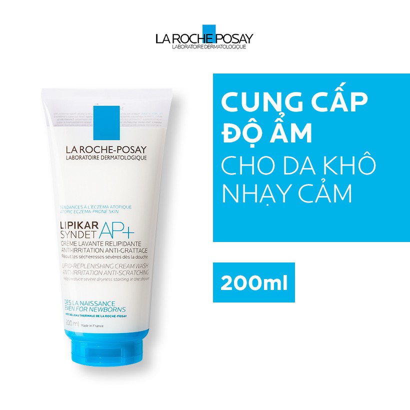 Sữa Rữa Mặt Và Tắm cho da khô đến rất khô Lipikar Syndet AP+ La Roche Posay 200ml