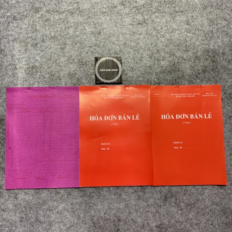 Hoá đơn bán lẻ, phiếu nhập kho, phiếu xuất kho