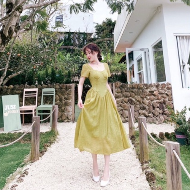 Đầm tiểu thư dự tiệc phong cách vintage Minaelsa