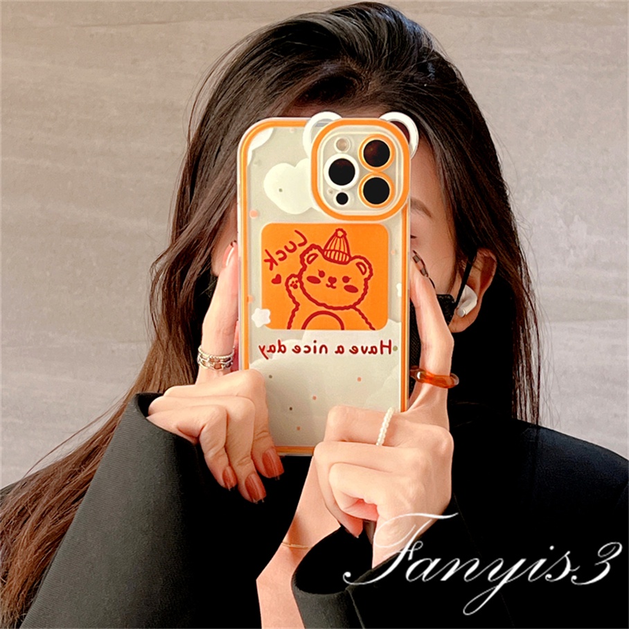 Ốp Điện Thoại Dẻo Họa Tiết Gấu &amp; Tai Gấu Dễ Thương Cho iPhone 14 13 12 11 Pro Max X XR Xs Max 8 7 6 6s Plus SE 2020