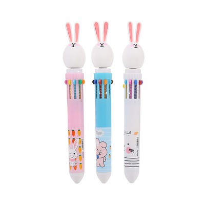 Bút bấm 10 màu bút bấm nhiều màu thỏ gấu ngựa thần  BNM11