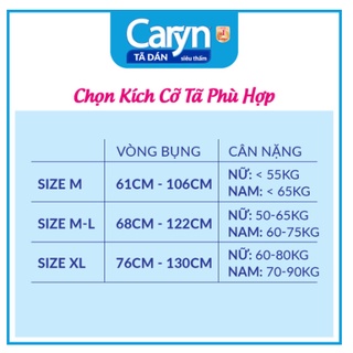 Combo 5 TÃ DÁN CARYN bỉm người lớn Cho Mẹ Sau Sinh,Lõi bông mềm thấm hút mỏng nhẹ,bề mặt khô thoáng