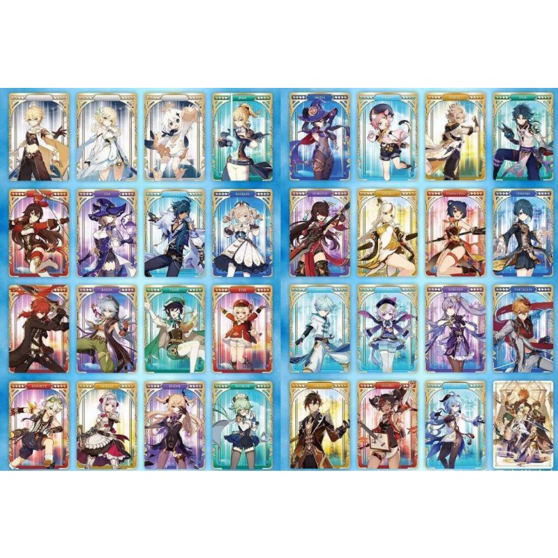 Thẻ Bài Kim Loại Metal Card Trò Chơi Hoạt Hình Genshin Impact