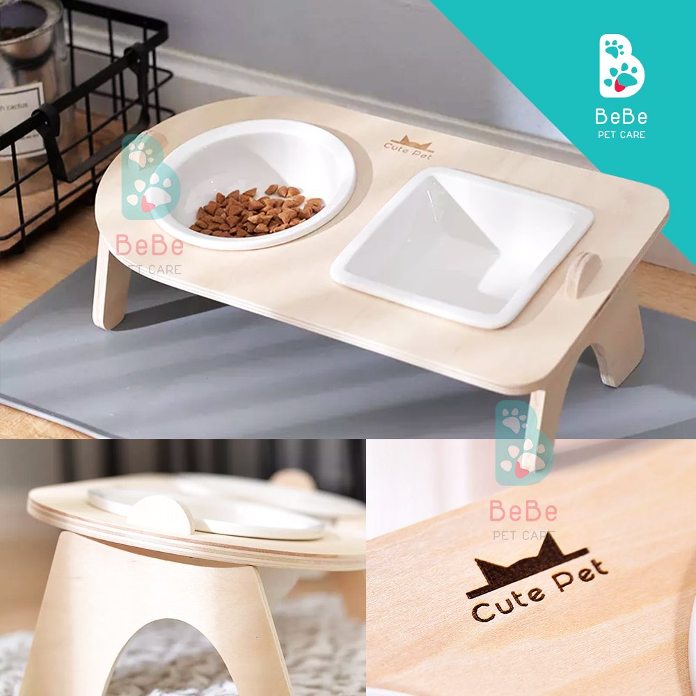 Bộ Chén Bát Ăn Ceramic Cho Chó Mèo - Hỗ Trợ Bảo Vệ Đốt Sống Cổ