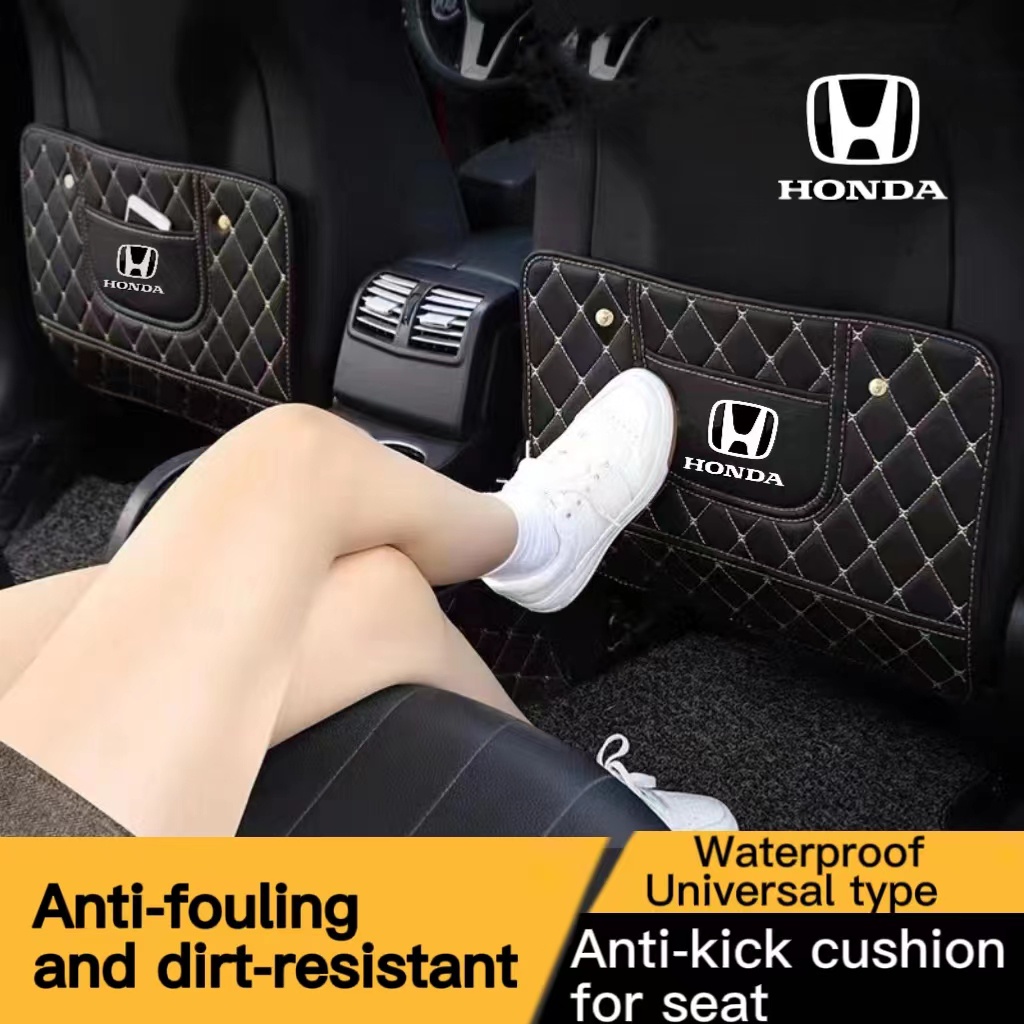 Đệm Tựa Lưng Bằng Da Pu Chống Nước Chống Va Đập Kèm Túi Đựng Cho Ghế Sau Xe Hơi Honda City Jazz Civic Crv Xrv Camry Accord