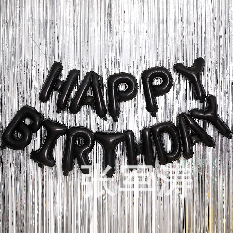 16 inch colorful English alphabet balloon set birthday party aluminum film balloon happybirthday balloon set