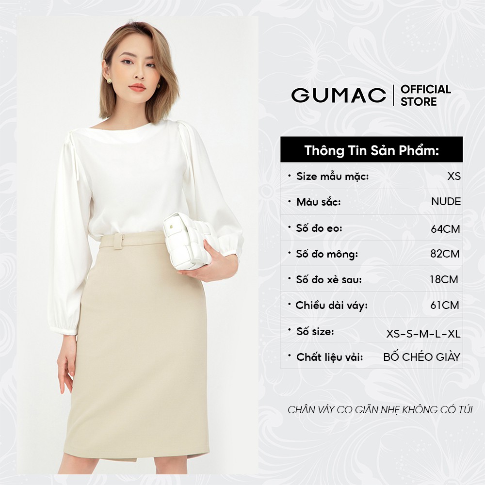 [Mã WABRGU152 giảm 10% tối đa 50k đơn từ 250k] Chân váy suông nữ cơ bản GUMAC dáng chữ A, màu nude đủ size VB5126 | BigBuy360 - bigbuy360.vn