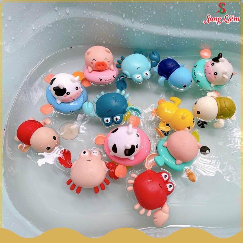 Đồ chơi nhà tắm vặn cót cho bé thả bồn tắm hồ bơi nhựa nguyên sinh an toàn Rùa Cá Cua Vịt Thỏ đủ loại NPP Songliemshop
