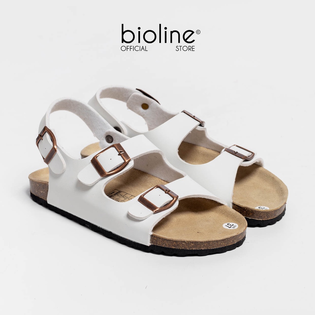 PU02- Dép sandal đế trấu BIRKEN Unisex quai hậu ngang da PU, đế trấu Bioline - Xuất khẩu châu Âu