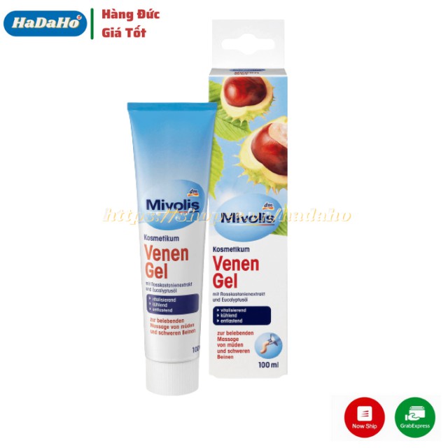 Gel bôi giãn tĩnh mạch Venen Gel Das Gesunde Plus Mivolis 100ml, hàng  Đức