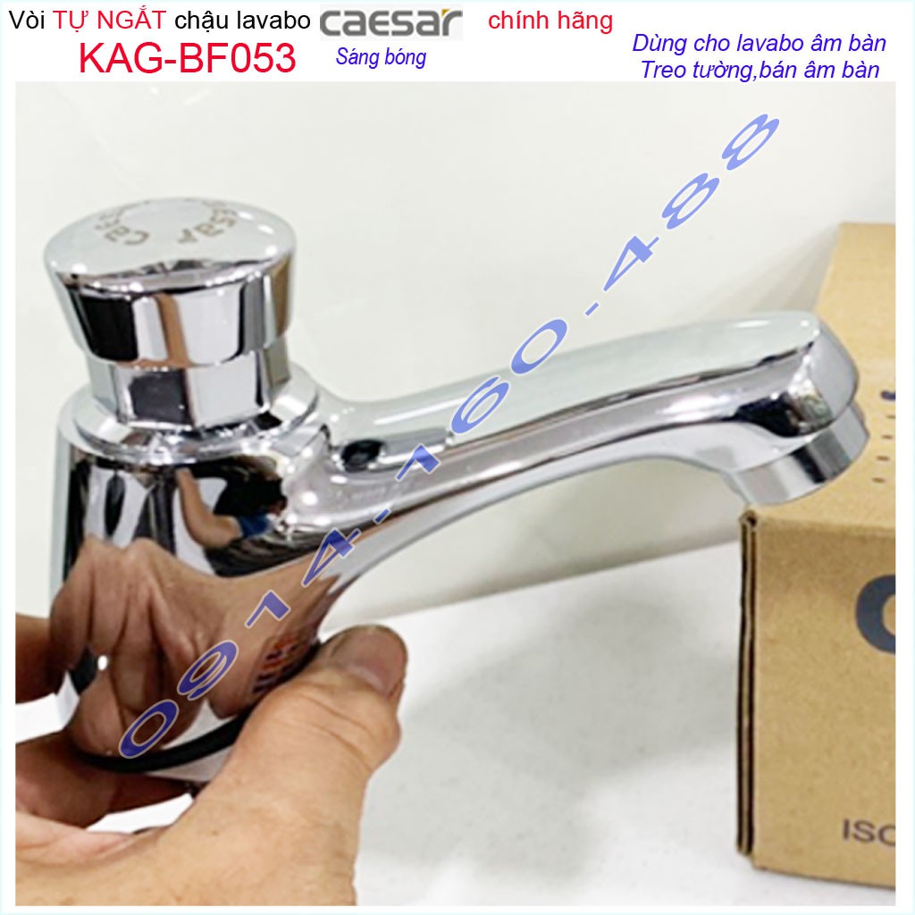 Vòi ấn tay tự đông Caesar KAG-BF053, vòi lavabo tự ngắt nước, vòi chậu bán tự động tiết kiệm nước tốt sử dụng tốt