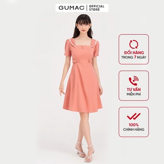 Đầm nữ cổ đăng ten GUMAC DB760