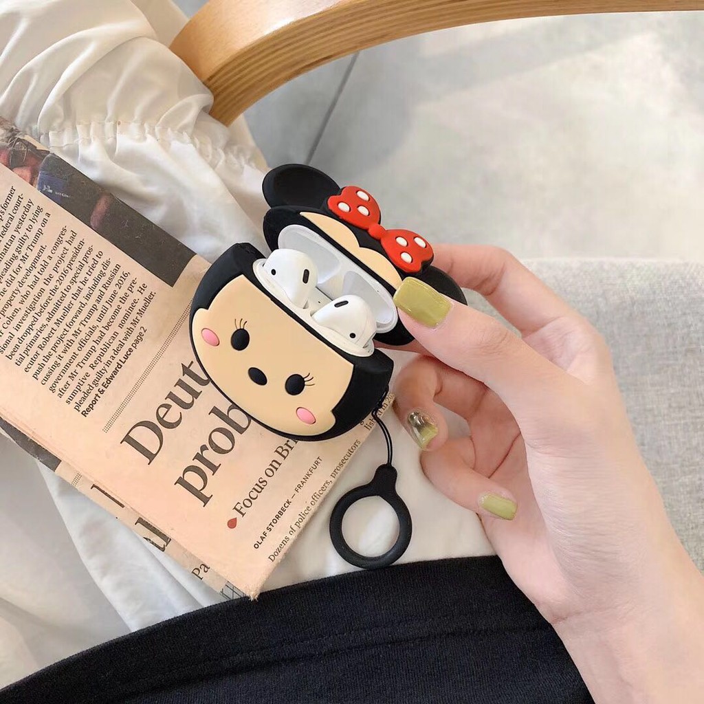 Vỏ bảo vệ hộp sạc tai nghe Airpods hình Mickey/ Minnie xinh xắn