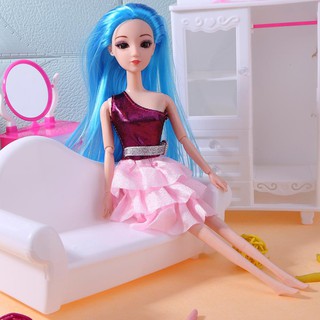 Đầu búp bê tóc dài mắt 3D chân thật