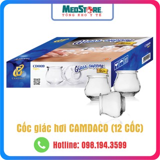 Cốc giác hơi thủy tinh (bộ 12 cốc) - giác hơi dùng lửa CAMDACO
