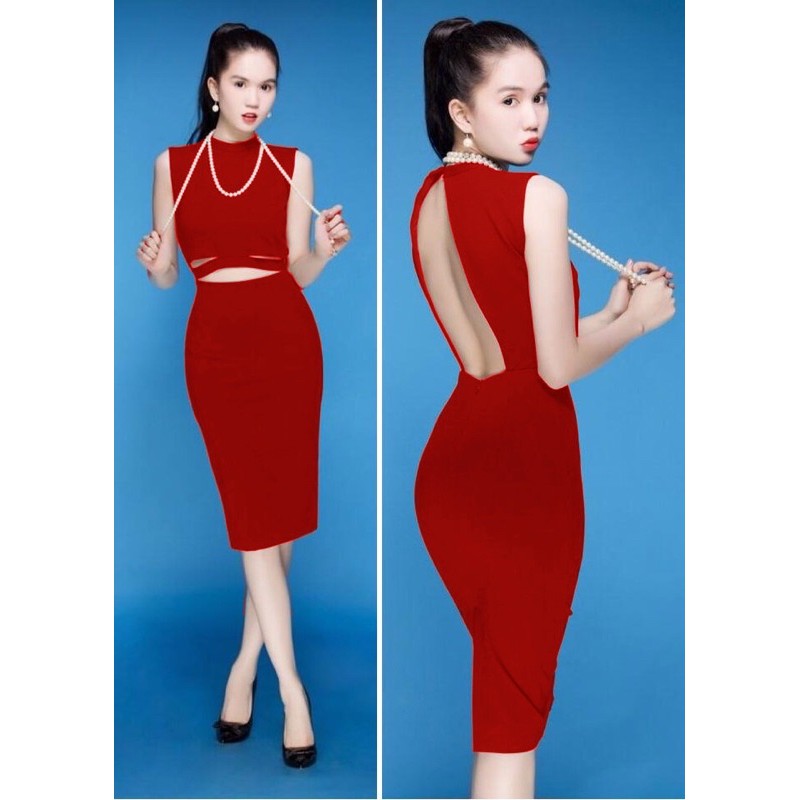 Đầm dự tiệc dáng bút chì hở lưng | BigBuy360 - bigbuy360.vn