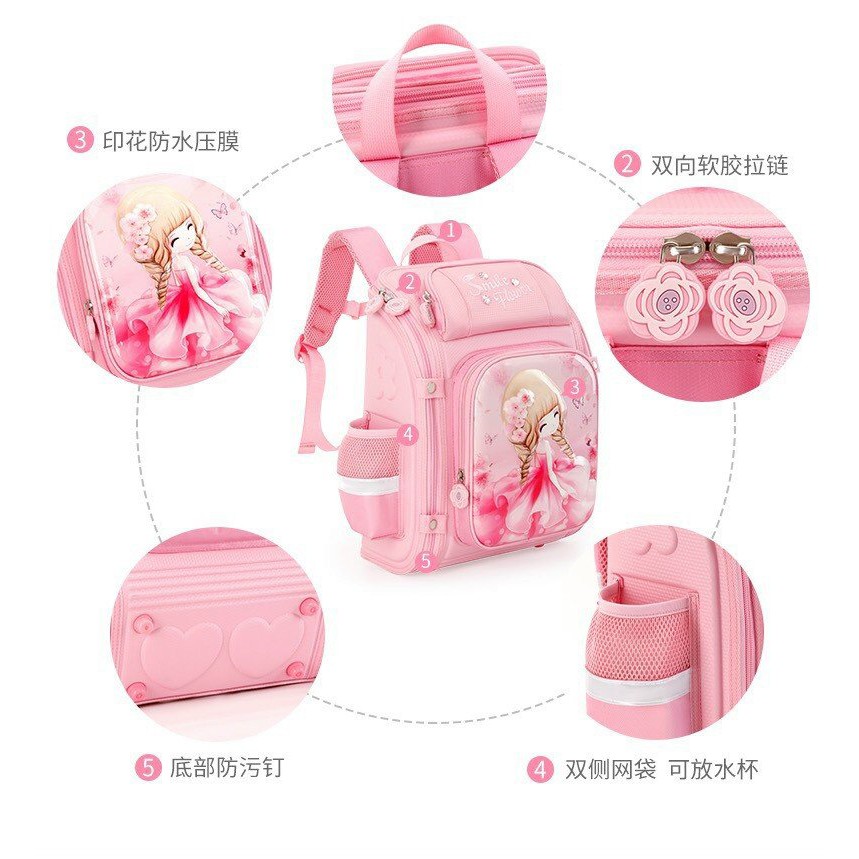 Balo/ cặp sách chống gù lưng hàng cao cấp cho bé gái siêu đáng yêu, dễ thương, siêu nhẹ