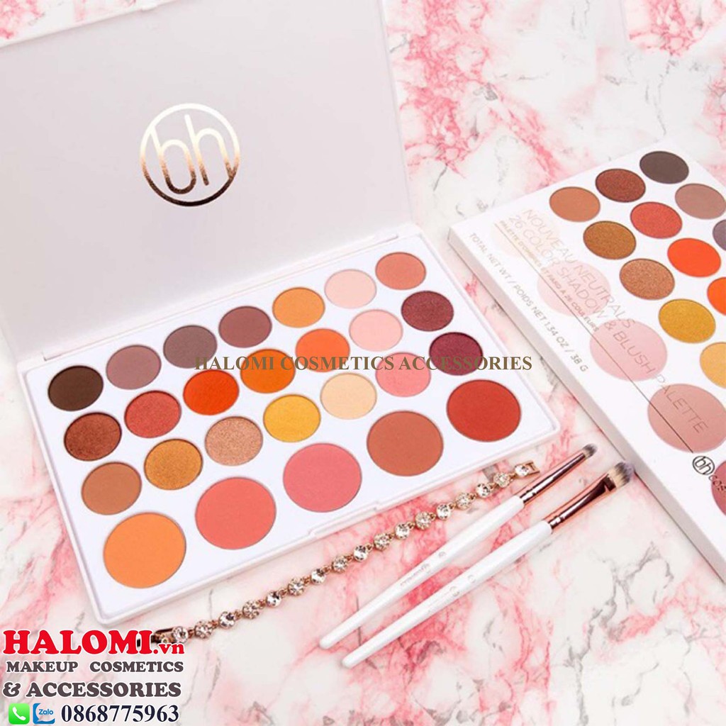 BẢNG PHẤN MẮT MÁ BH COSMETICS NOUVEAU NEUTRALS 26 COLOR SHADOW & BLUSH PALETTE