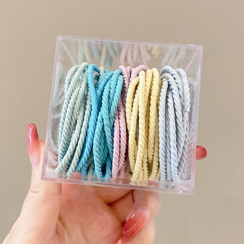 Bộ 50/10/6 dây buộc tóc bằng cao su co giãn màu sắc thời trang Hàn Quốc chất lượng cao