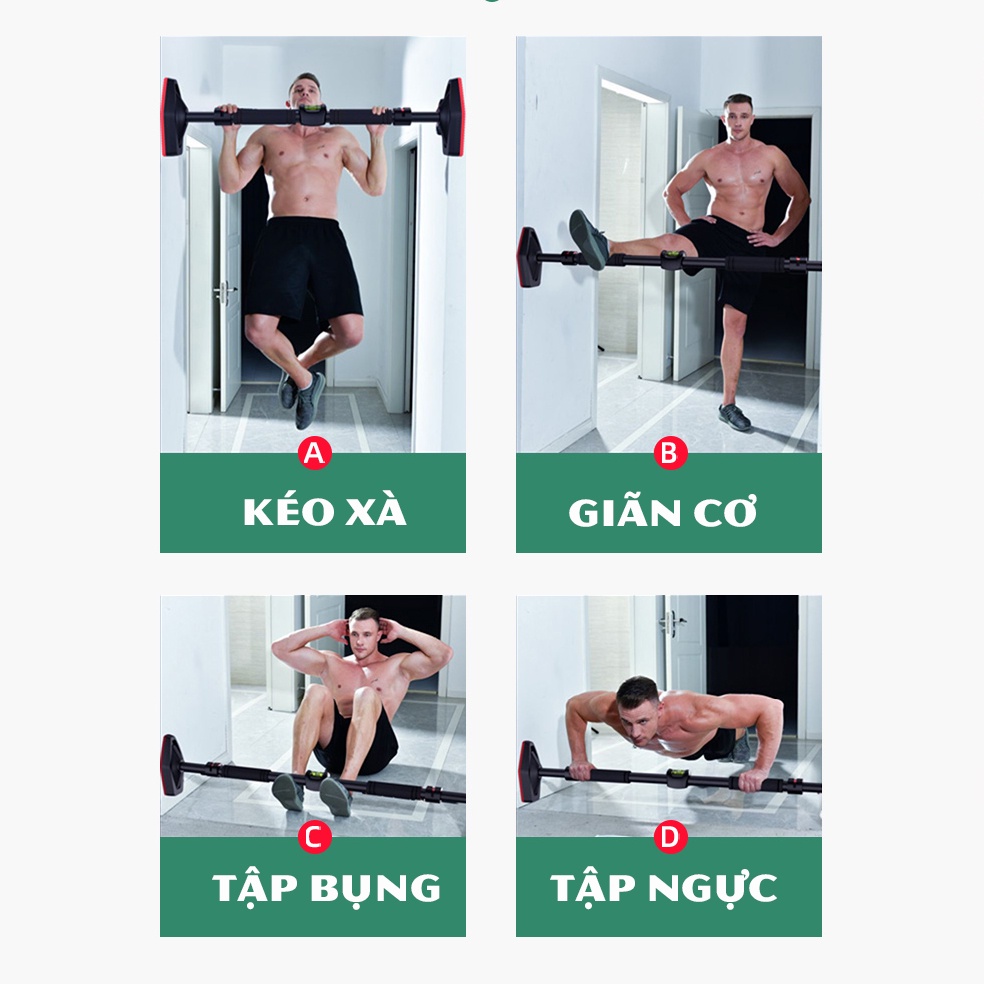 Xà đơn treo tường gắn cửa FITEZY đa năng có thước thăng bằng và chốt chống xoay Gym 2022