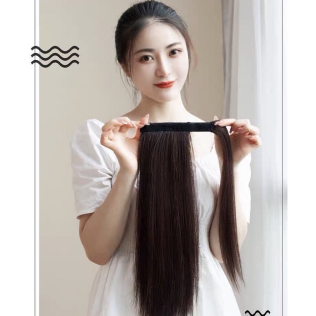 Tóc Cột Dây Quấn Thẳng Đẹp Tự Nhiên QiQiShop