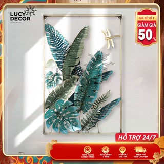 Tranh sắt treo tường lá cây decor cỡ lớn trang trí phòng sang trọng phong cách Châu Âu mã A1040