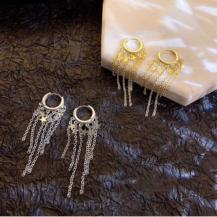 Bông Tai Ngôi Sao Tua Rua Thời Trang Hàn Quốc Cho Nữ