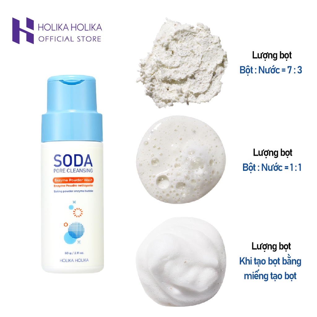 Bột rửa mặt hàng ngày Soda HOLIKA HOLIKA loại bỏ mụn đầu đen tẩy da chết làm sạch lỗ chân lông 60g