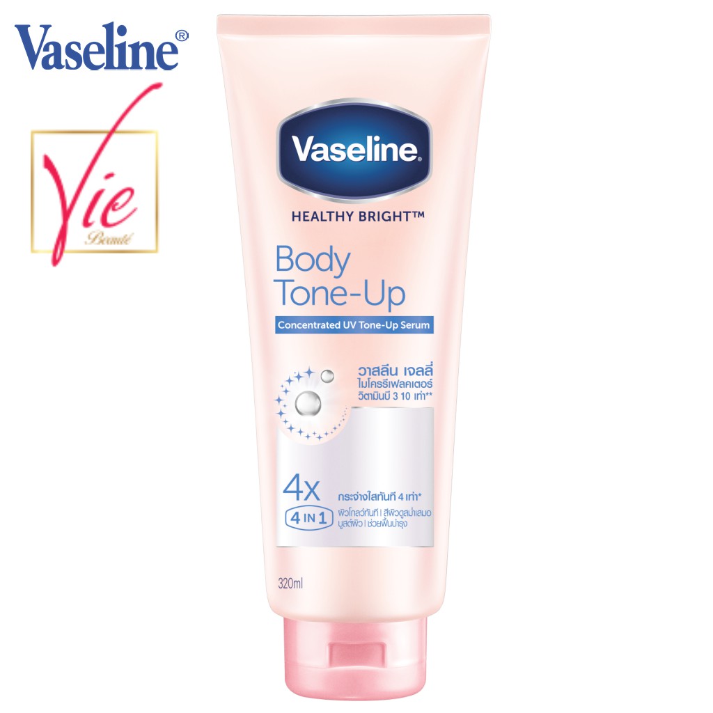 Vaseline Body Tone-Up Serum 4X 4IN1 Healthy Bright Tinh chất dưỡng thể Vaseline nâng tông tức thì 320ML