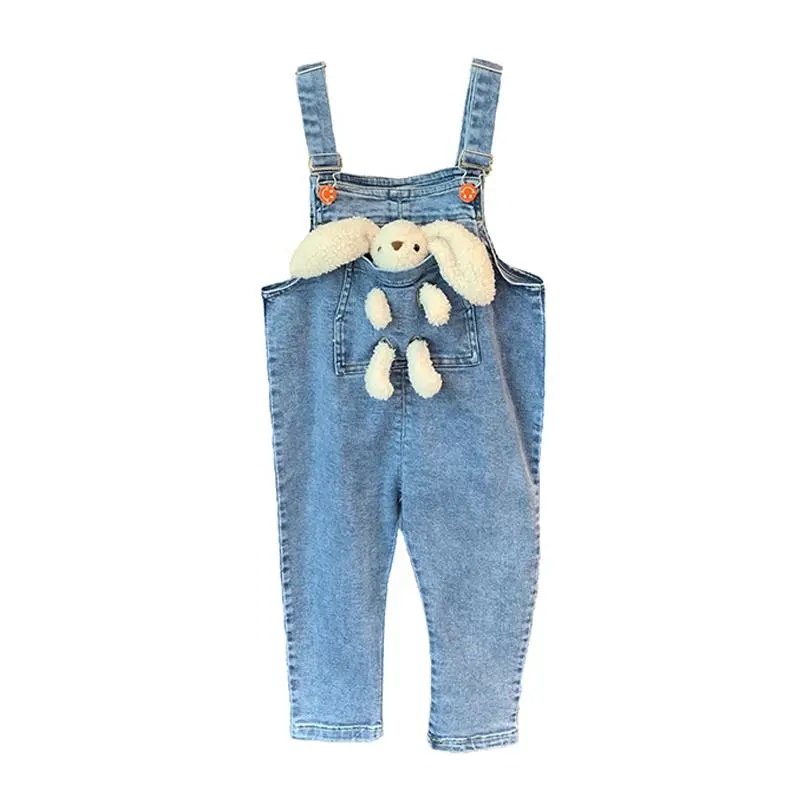 Quần yếm Bear Leader AH7028 vải jean dáng dài thời trang mùa xuân thu đáng yêu cho bé