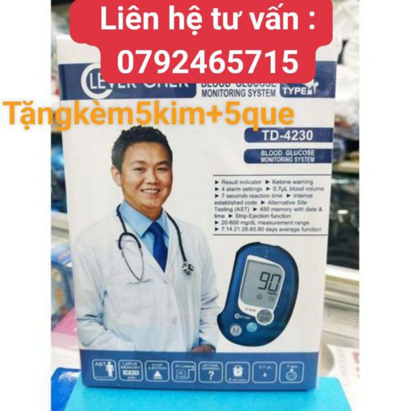 Máy đo đường huyết Clever Chek tặng kèm 5 kim 5 que thử