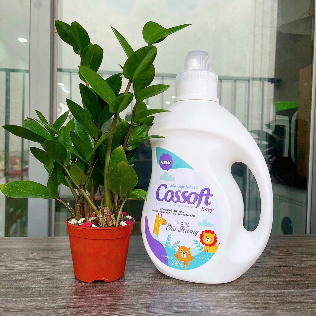 Nước giặt quần áo trẻ em 2 trong 1 Cossoft Baby cao cấp (2,2L) nước giặt sạch sâu, thơm lâu, an toàn cho bé