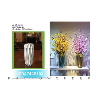 Bình hoa composite dáng trám S4 cao 39cm rộng 17cm