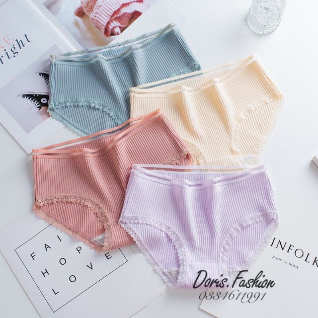Quần lót nữ, quần lót cotton gân tăm kháng khuẩn siêu đẹp | BigBuy360 - bigbuy360.vn