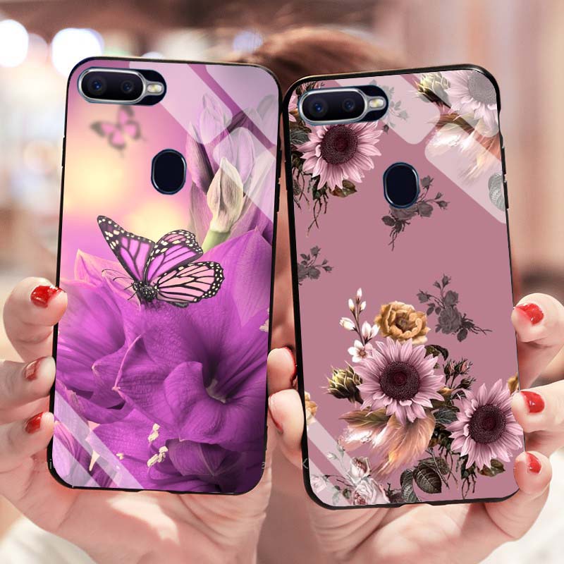 Ốp Oppo F9, A5S, A7, A12 Lưng Kính Cường Lực Mới Nhất