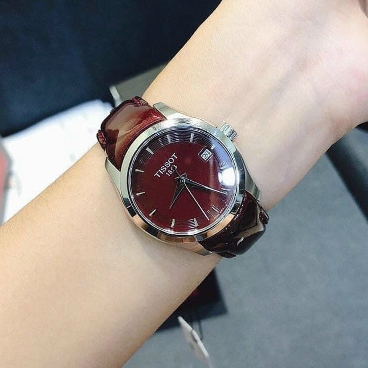 Đồng hồ nữ TISSOT dây da bóng, mặt chống xước, tặng box, bảo hành 12 tháng