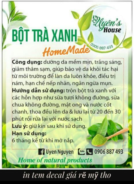 In tem nhãn cho sản phẩm bột thiên nhiên, chuyên in decal ai đặt gì in đó