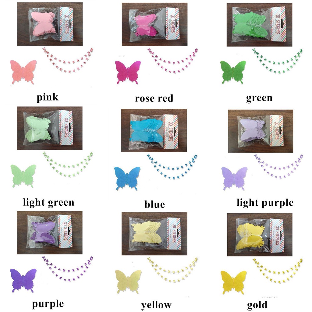 ESPO Phụ Kiện Trang Trí Tiệc Hình Bướm Bằng Giấy DIY