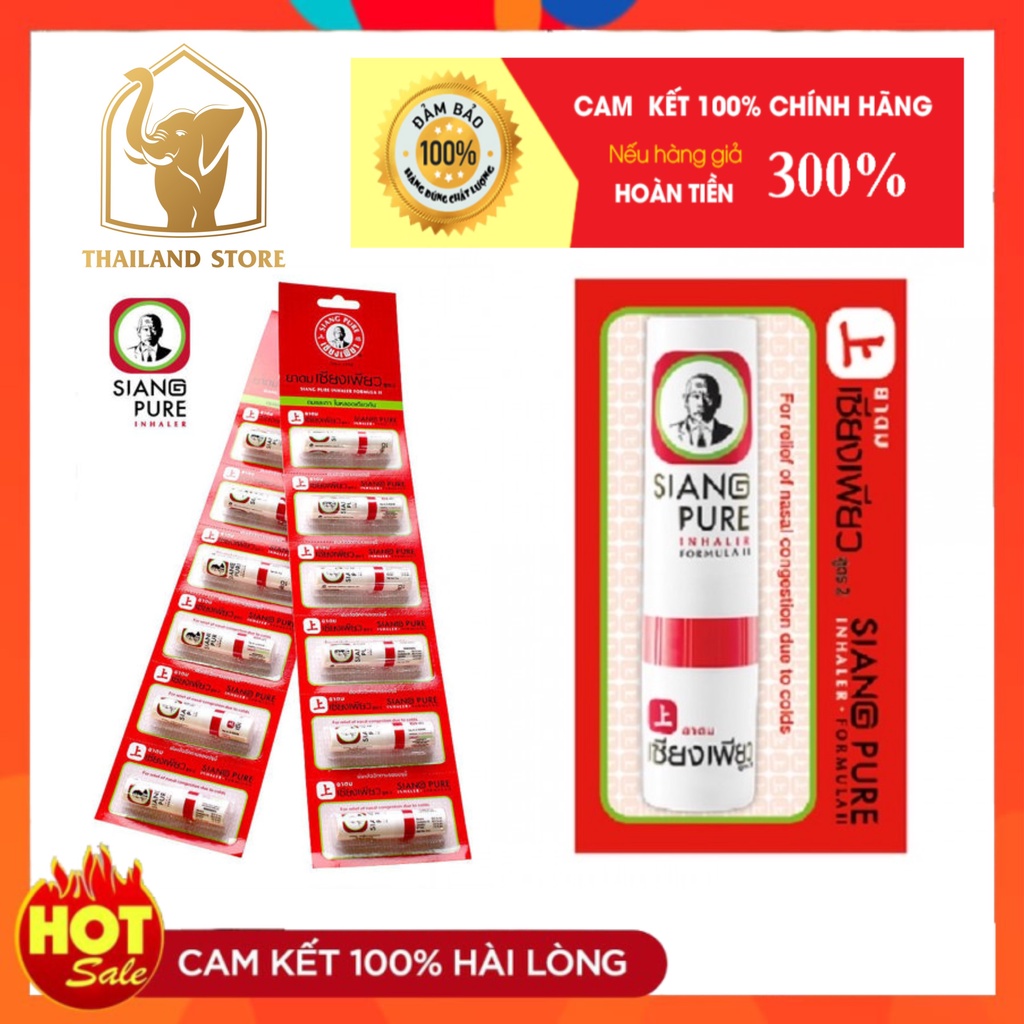 Ống hít thông mũi ông già siang pure 2 Đầu Thái Lan