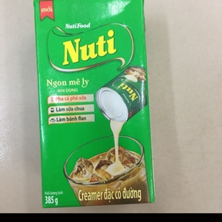 Sữa đặc Nuti creamer có đường hộp giấy 385g