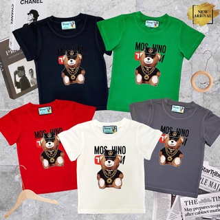 Áo thun cộc tay trẻ em in hình Gấu MOSCHINO đội mũ dễ thương chất liệu cotton 100% LOẠI 1 - Áo thun Nhà sữa