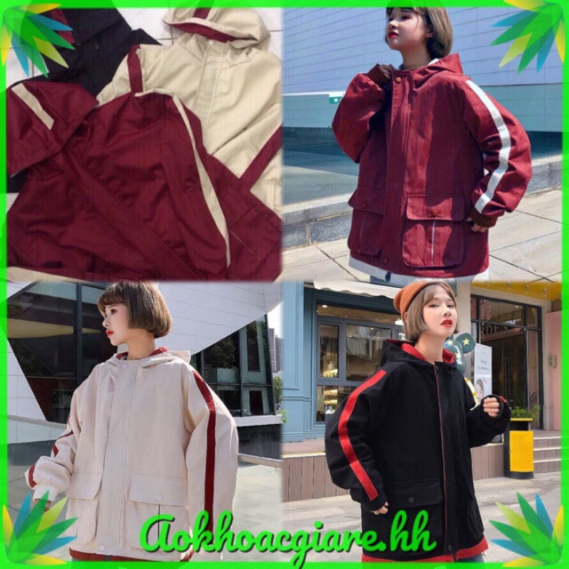 Áo khoác kaki phối viền túi hộp (hình thật)M37