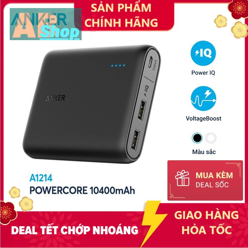 Pin sạc dự phòng ANKER PowerCore 10400mAh- Sạc dự phòng Anker A1214 - Hàng chính hãng - Bảo hành 18 tháng