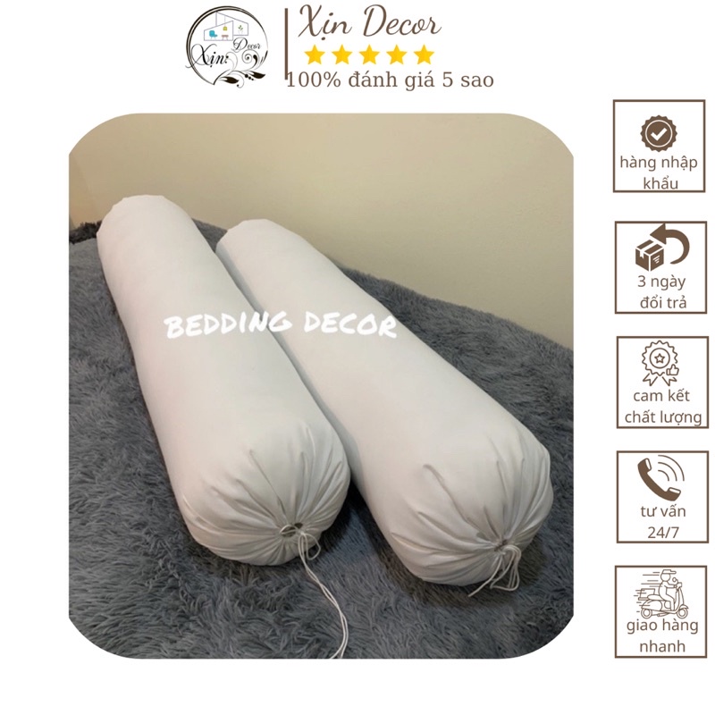 Ruột gối ôm bông sơ trắng 35x100 loại đẹp (hàng có sẵn giao luôn)